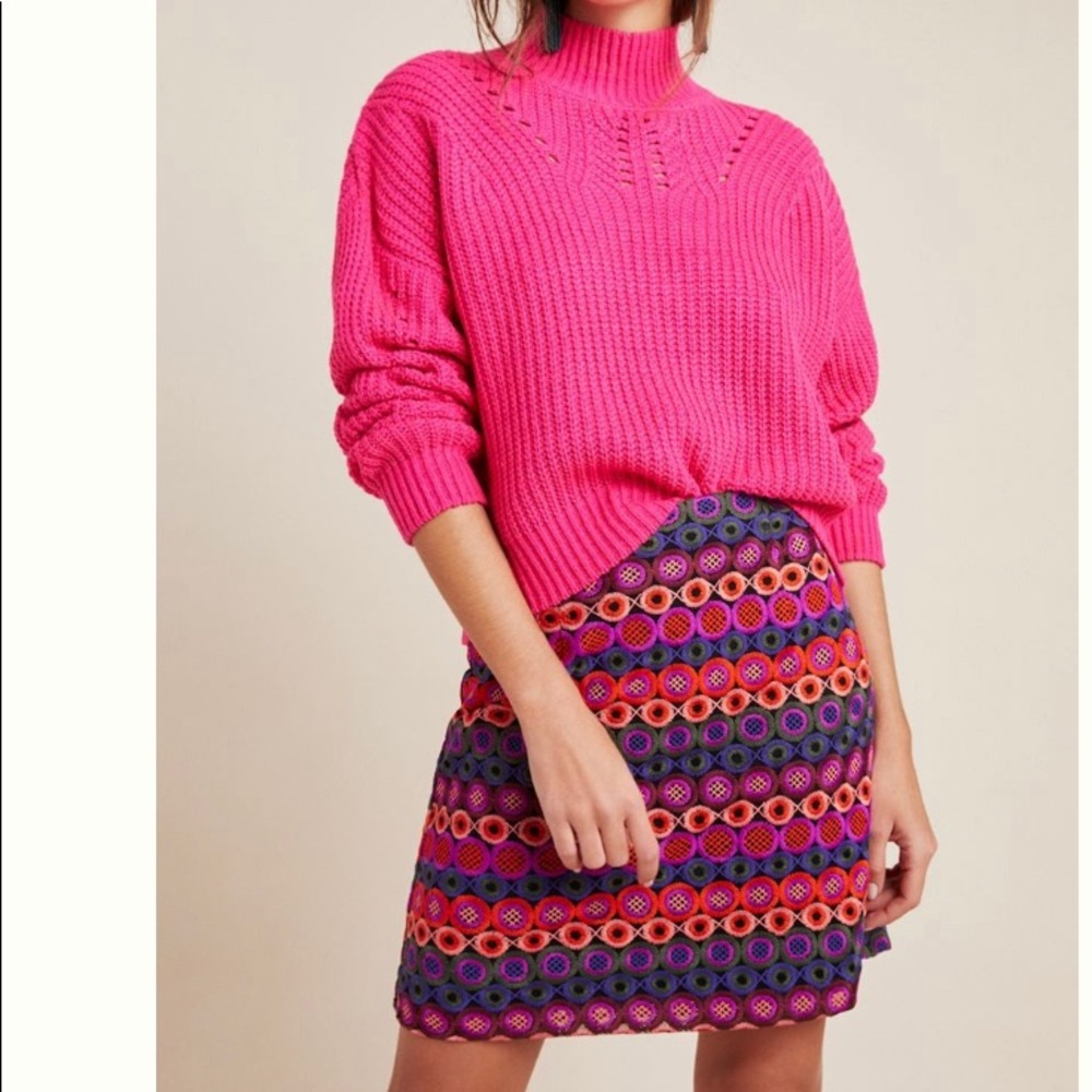 Anthropologie embroidered skirt